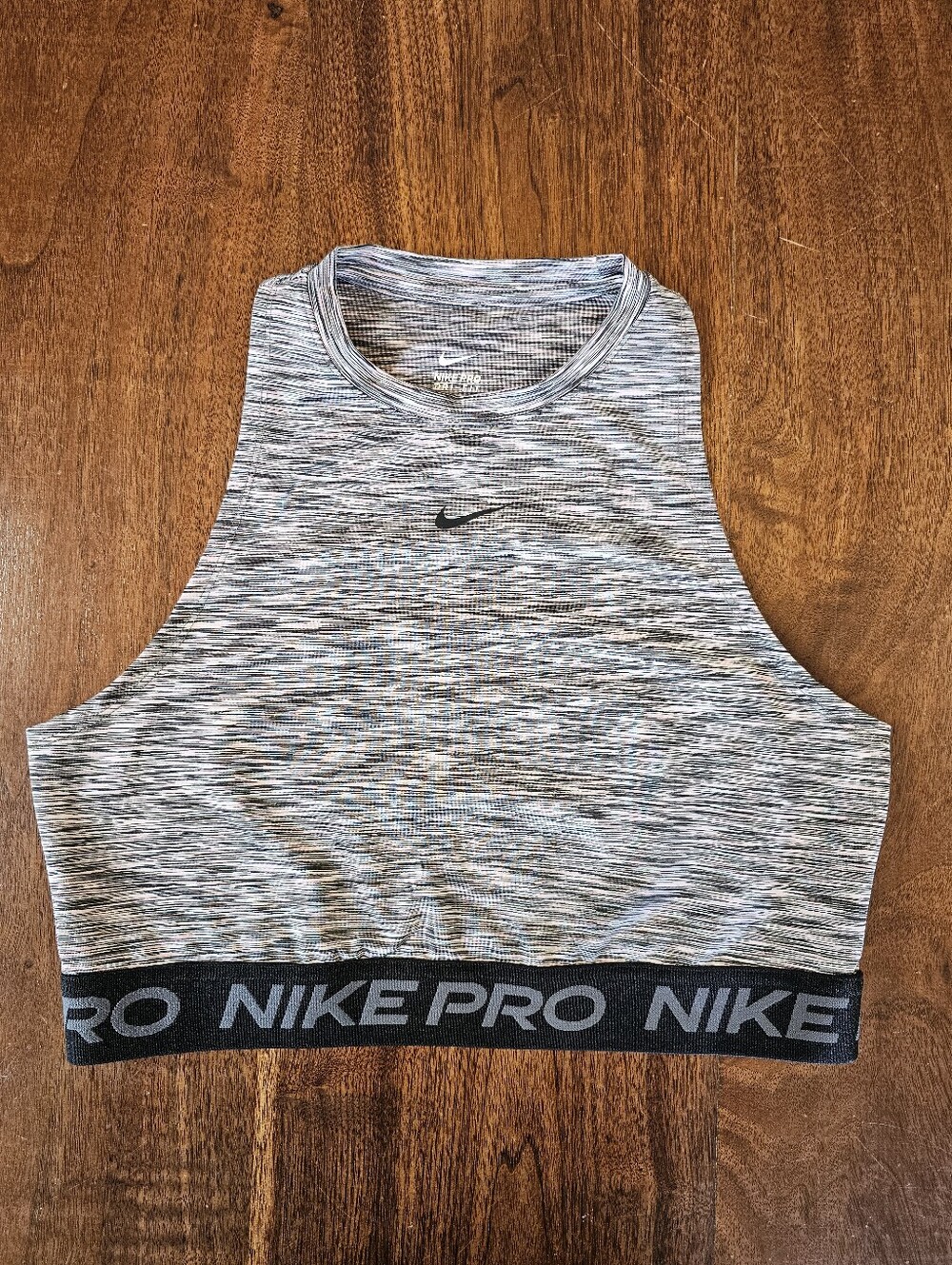 Nike Pro Women's Space Dye Cropped Tank Top Black Pink And White Size Meduim